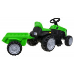 Elektrický traktor s vlečkou - zelený